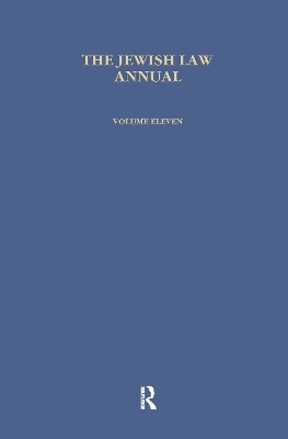 The Jewish Law Annual by Bernard S Jackson