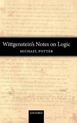 Wittgenstein's Notes on Logic book