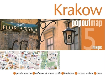 Krakow PopOut Map: Handy pocket-size pop up city map of Krakow by PopOut Maps