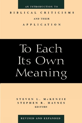 To Each Its Own Meaning, Revised and Expanded book