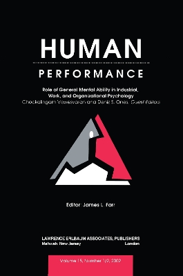 Role of General Mental Ability in Industrial, Work and Organizational Psychology book