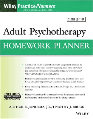 Adult Psychotherapy Homework Planner by Arthur E. Jongsma, Jr.