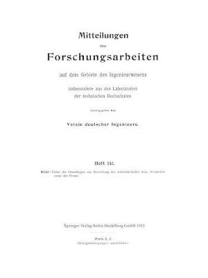 Mitteilungen über Forschungsarbeiten: Auf dem Gebiete des Ingenieurwesens book