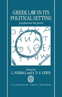 Greek Law in Its Political Setting book