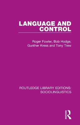 Language and Control by Roger Fowler