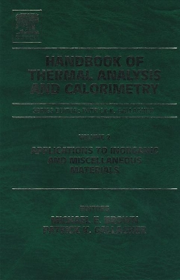 Handbook of Thermal Analysis and Calorimetry book