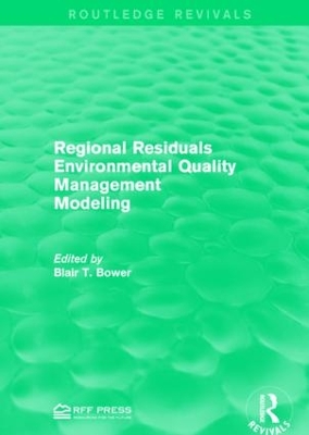 Regional Residuals Environmental Quality Management Modeling book