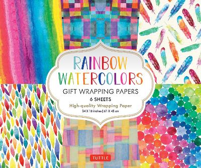 Rainbow Watercolors Gift Wrapping Papers - 6 sheets: 24 x 18 inch Wrapping Paper book