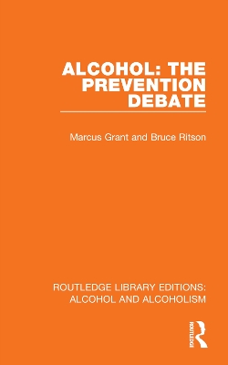 Alcohol: The Prevention Debate book
