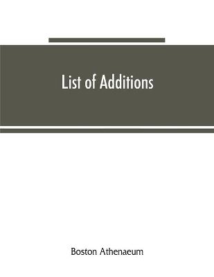 List of additions book