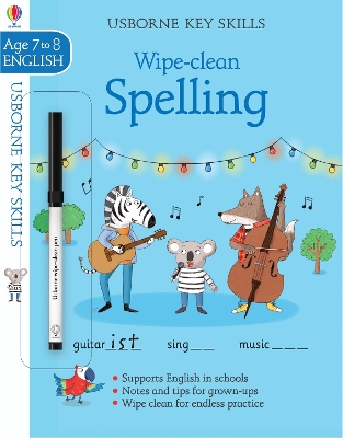 Wipe-clean Spelling 7-8 book