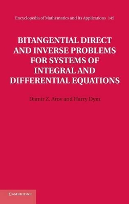 Bitangential Direct and Inverse Problems for Systems of Integral and Differential Equations book
