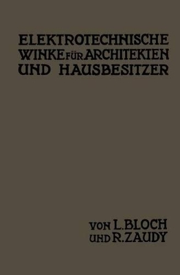 Elektrotechnische Winke für Architekten und Hausbesitzer book