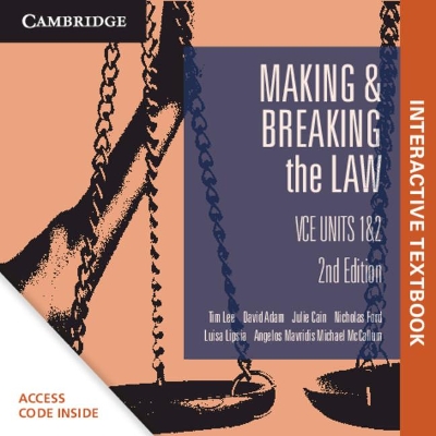 Cambridge Making and Breaking the Law VCE Units 1&2 Digital (Card) by Tim Lee