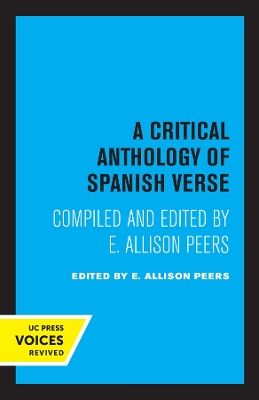 A Critical Anthology of Spanish Verse by E. Allison Peers