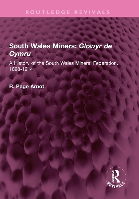 South Wales Miners: Glowyr de Cymru: A History of the South Wales Miners' Federation, 1898-1914 book