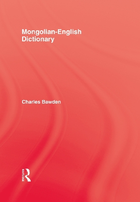 Mongolian English Dictionary by Bawden