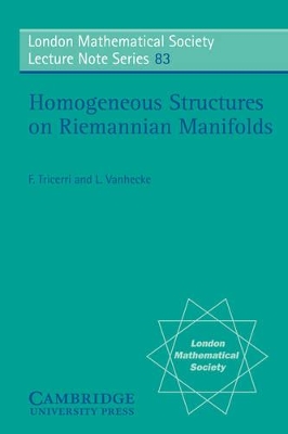 Homogeneous Structures on Riemannian Manifolds book