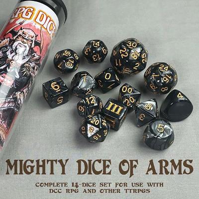 DCC Dice - Mighty Dice of Arms book