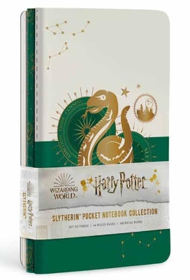 Harry Potter: Slytherin Constellation Sewn Pocket Notebook Collection: Set of 3 book