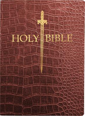 KJV Sword Bible, Large Print, Walnut Alligator Bonded Leather, Thumb Index: (Red Letter, Burgundy, 1611 Version) book