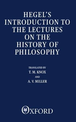 Introduction to the Lectures on the History of Philosophy book