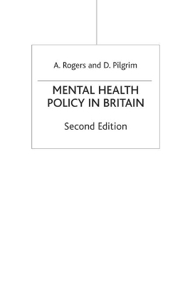 Mental Health Policy in Britain book