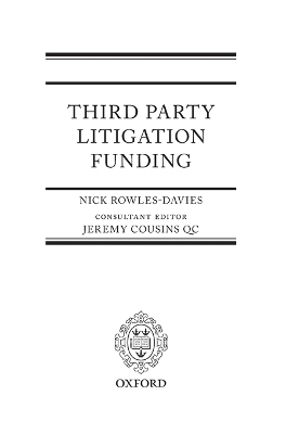 Third Party Litigation Funding book