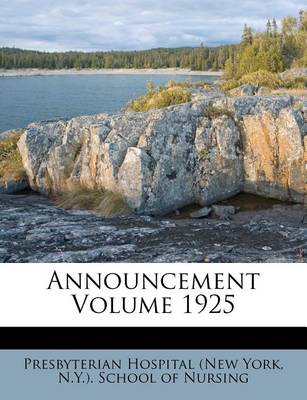 Announcement Volume 1925 book
