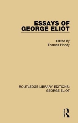 Essays of George Eliot book