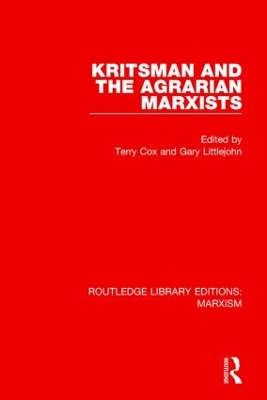 Kritsman and the Agrarian Marxists (RLE Marxism) book