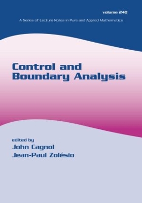 Control and Boundary Analysis by John Cagnol