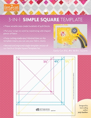 fast2cut 3-in-1 Simple Square Template: Easily Cut 3 1⁄2 