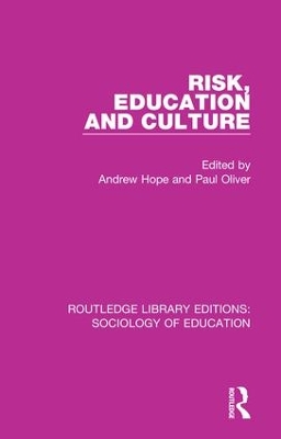 Risk, Education and Culture by Andrew Hope