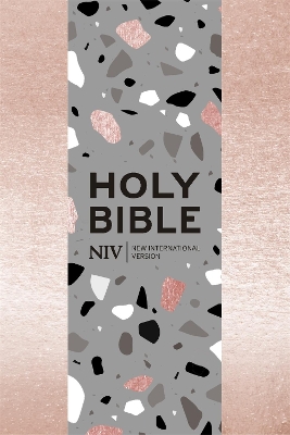 NIV Pocket Rose Gold Terrazzo Soft-tone Bible with Zip book