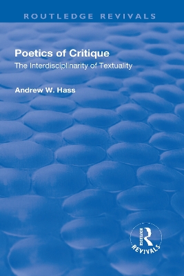 Poetics of Critique by Andrew W. Hass