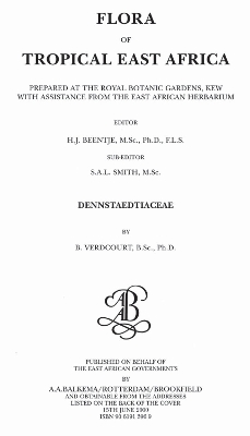 Flora of Tropical East Africa - Dennstaetiacea (2000) by B. Verdcourt