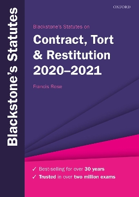 Blackstone's Statutes on Contract, Tort & Restitution 2020-2021 book