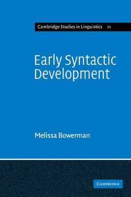 Early Syntactic Development book