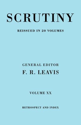 Scrutiny Vol. 20 Index and Retrosp book
