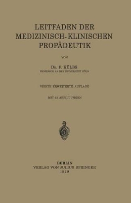 Leitfaden Der Medizinisch-Klinischen Propädeutik book