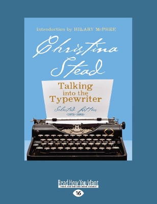 Talking into the Typewriter: Selected Letters (1973-1983) book