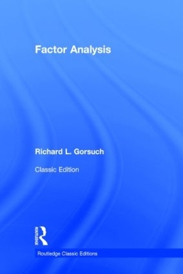 Factor Analysis by Richard L. Gorsuch