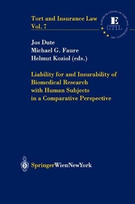 Liability for and Insurability of Biomedical Research with Human Subjects in a Comparative Perspective book