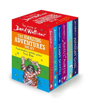 The World of David Walliams: The Amazing Adventures Box Set: Gangsta Granny; Ratburger; Demon Dentist; Awful Auntie; Grandpa’s Great Escape; The Midnight Gang book