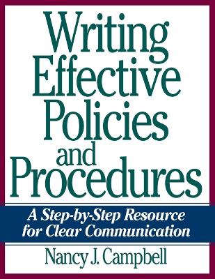 Writing Effective Policies and Procedures book