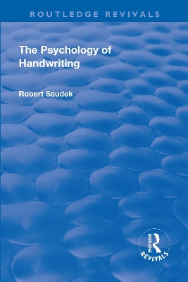 Revival: The Psychology of Handwriting (1925) book